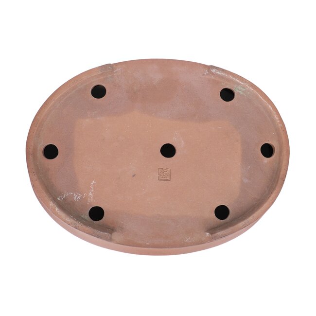 Maceta de bonsai ovalada sin esmaltar de Kisen - 463 x 452 x 86 mm