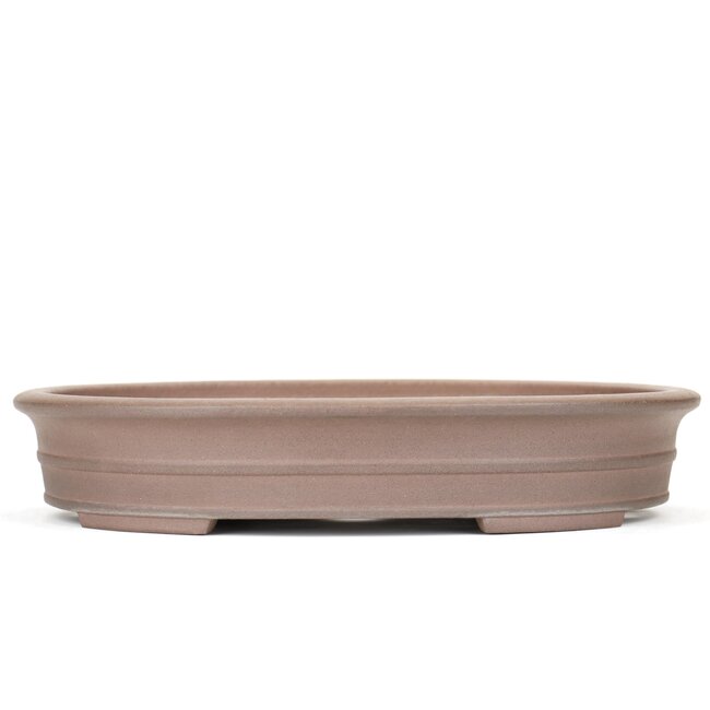 Oval unglazed bonsai pot by Kisen - 415 x 435 x 75 mm