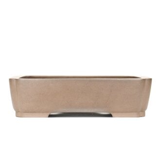 Keizan 410 mm rectangular unglazed bonsai pot by Keizan, Tokoname, Japan