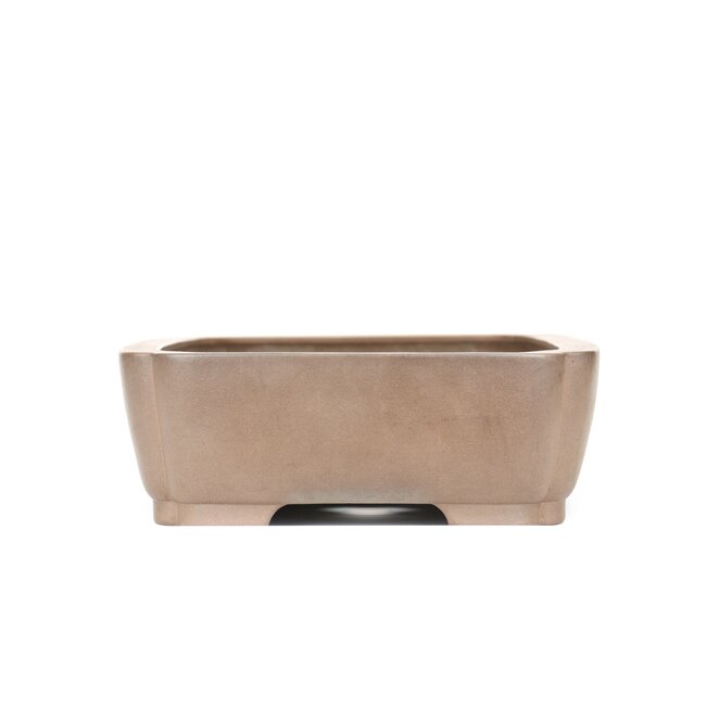 Rechthoekige ongeglazuurde bonsaipot van Keizan - 410 x 315 x 110 mm