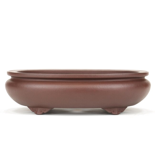 Ovaler unglasierter Bonsai-Topf von Yamaaki - 340 x 280 x 100 mm