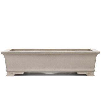 Tsukasa Yama 360 mm rectangular unglazed bonsai pot by Tsukasa Yama, Japan