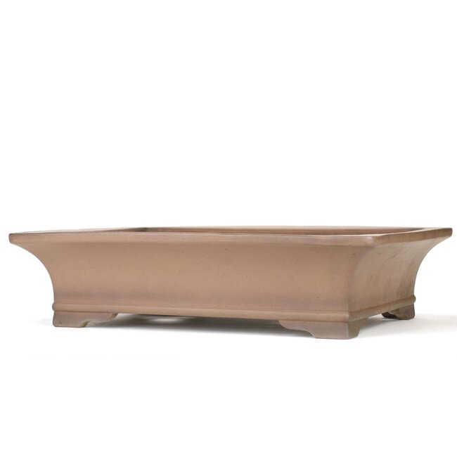 Maceta de bonsai rectangular sin esmaltar de Sanpo - 480 x 360 x 120 mm