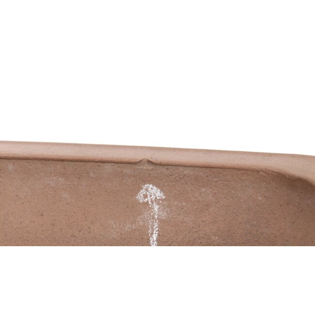 Maceta de bonsai rectangular sin esmaltar de Keizan - 370 x 300 x 90 mm