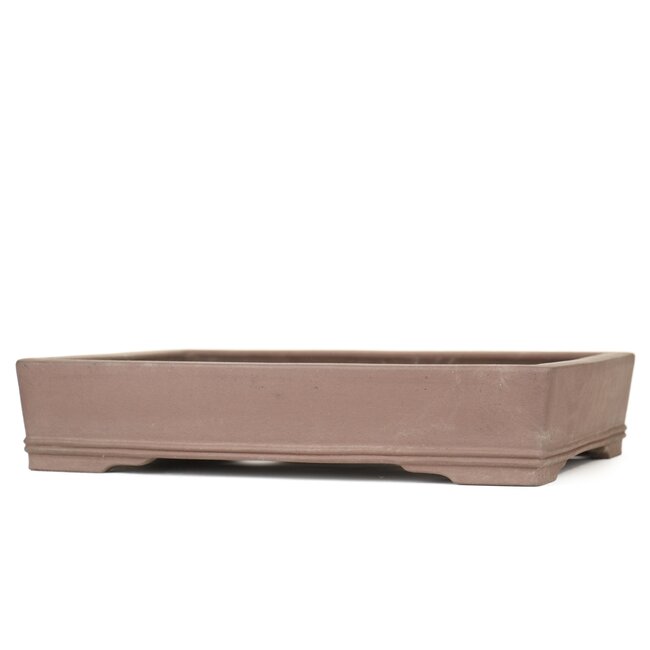 Rectangular unglazed bonsai pot by Hekisui - 410 x 320 x 80 mm