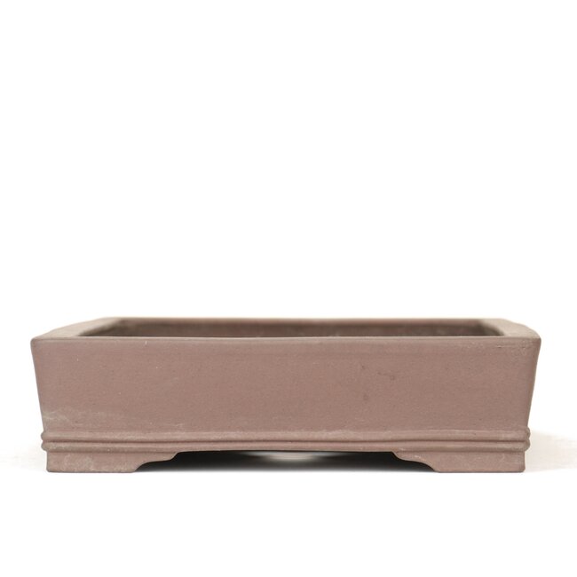 Rectangular unglazed bonsai pot by Hekisui - 410 x 320 x 80 mm