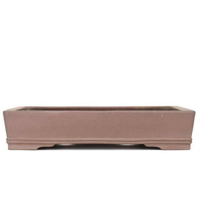 Maceta de bonsai rectangular sin esmaltar de Hekisui - 410 x 320 x 80 mm