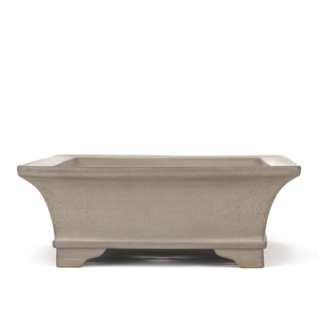 Maceta de bonsai rectangular sin esmaltar de Keizan - 416 x 300 x 110 mm