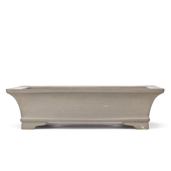Rectangular unglazed bonsai pot by Keizan - 416 x 300 x 110 mm