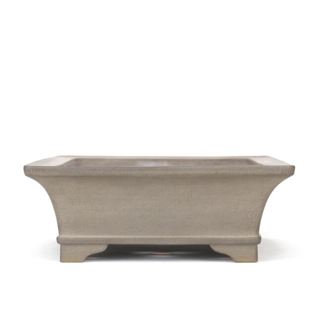 Maceta de bonsai rectangular sin esmaltar de Keizan - 416 x 300 x 110 mm