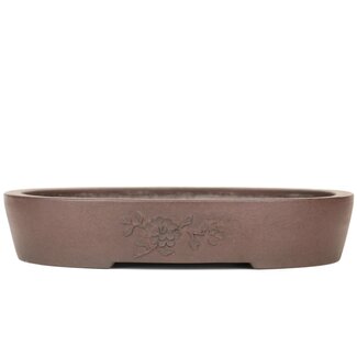 Yamaaki 400 mm oval unglazed bonsai pot by Yamaaki, Tokoname, Japan