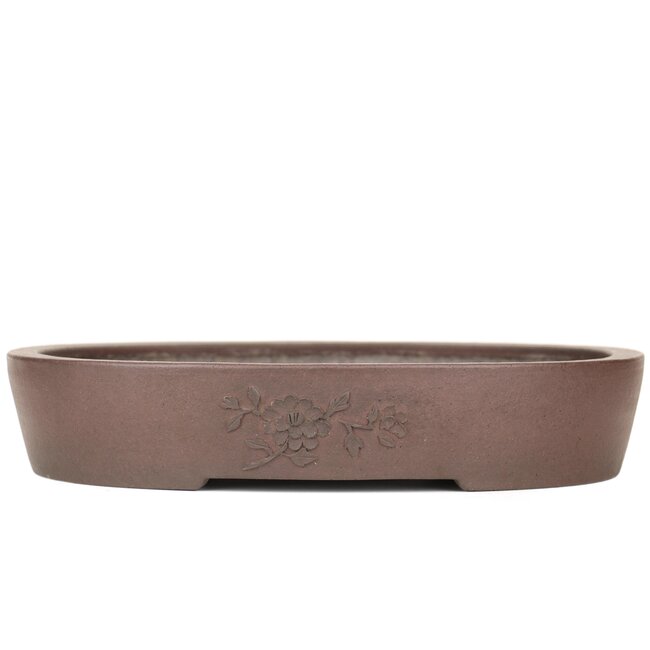 Pot à bonsaï ovale non émaillé de Yamaaki - 400 x 320 x 80 mm