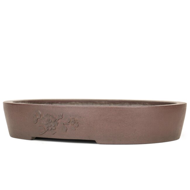 Ovale ongeglazuurde bonsaipot van Yamaaki - 400 x 320 x 80 mm