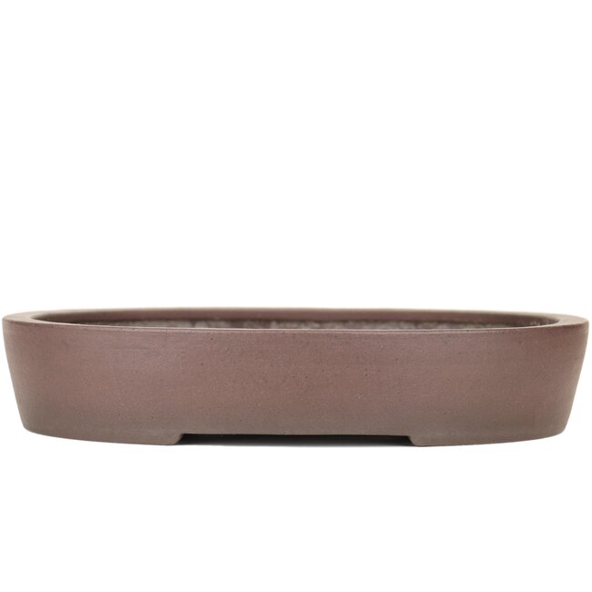 Oval unglazed bonsai pot by Yamaaki - 400 x 320 x 80 mm