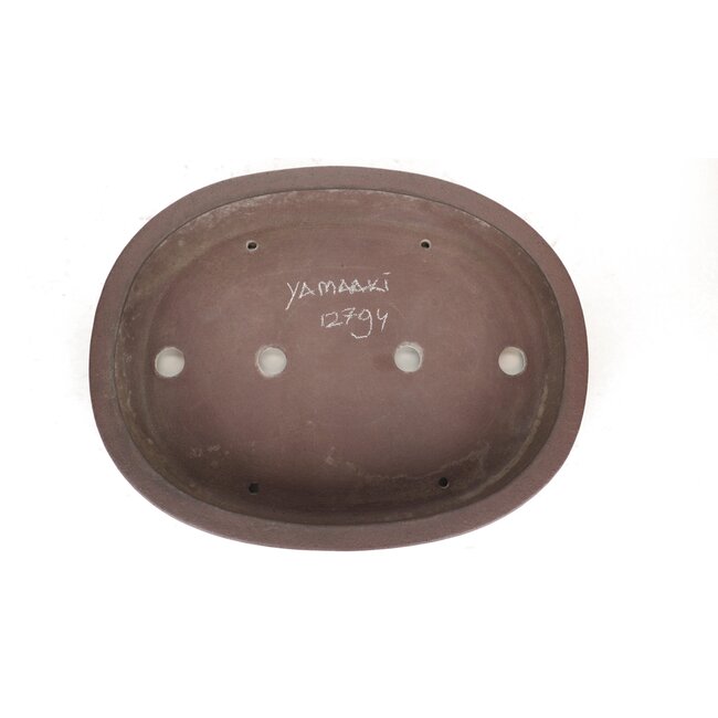 Ovale ongeglazuurde bonsaipot van Yamaaki - 400 x 320 x 80 mm