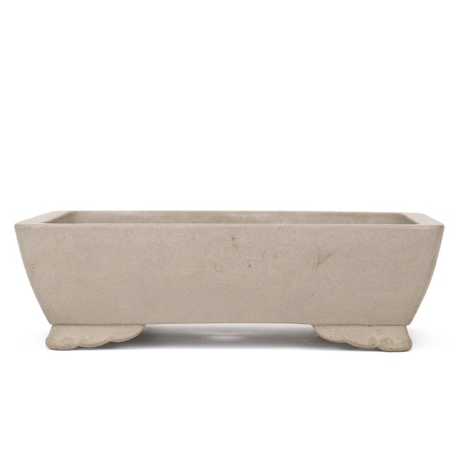 Rectangular unglazed bonsai pot by Seibun - 340 x 252 x 100 mm