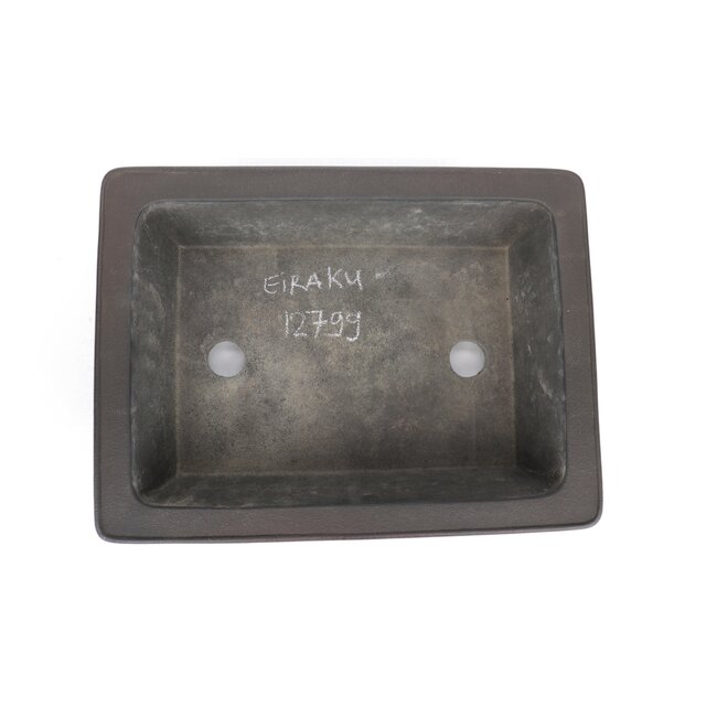 Maceta de bonsai rectangular sin esmaltar de Eiraku - 365 x 280 x 100 mm