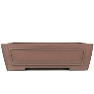  Yamaaki Maceta de bonsai rectangular sin esmaltar de 390 mm de Yamaaki, Tokoname, Japón
