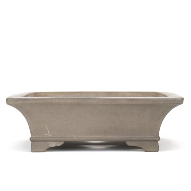 Rectangular unglazed bonsai pot by Keizan - 415 x 315 x 100 mm