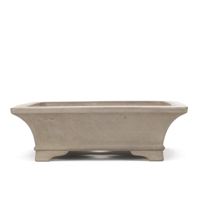 Maceta de bonsai rectangular sin esmaltar de Keizan - 415 x 315 x 100 mm