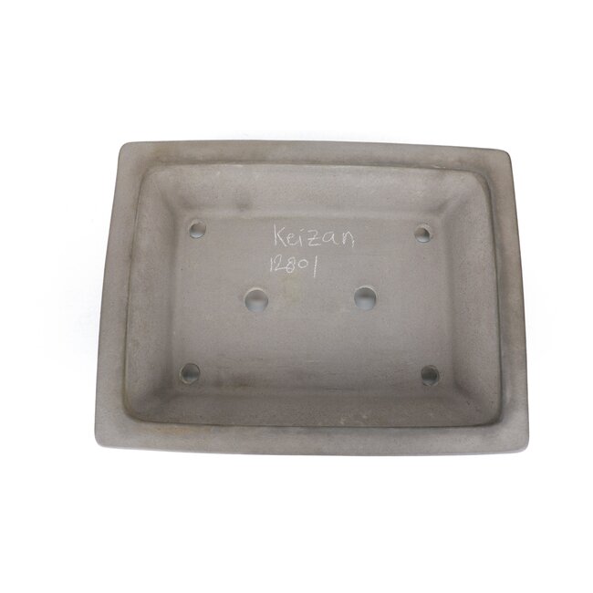 Rectangular unglazed bonsai pot by Keizan - 415 x 315 x 100 mm
