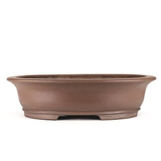 Keizan 485 mm oval unglazed bonsai pot by Keizan, Tokoname, Japan