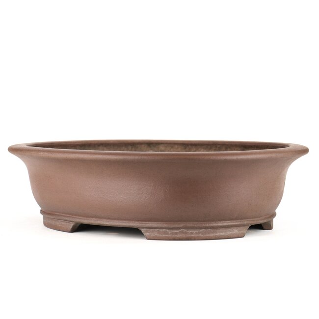 Oval unglazed bonsai pot by Keizan - 485 x 385 x 130 mm