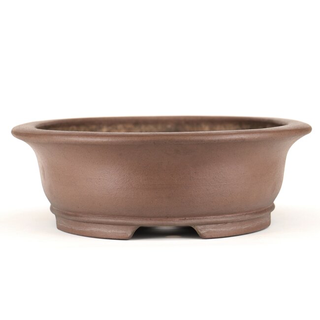 Oval unglazed bonsai pot by Keizan - 485 x 385 x 130 mm