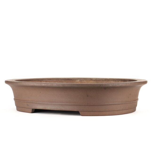 Oval unglazed bonsai pot by Taizan - 460 x 360 x 95 mm