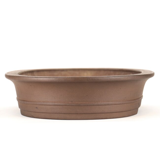 Oval unglazed bonsai pot by Taizan - 460 x 360 x 95 mm