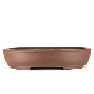 Keizan 465 mm oval unglazed bonsai pot by Keizan, Tokoname, Japan