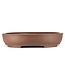 Oval unglazed bonsai pot by Keizan - 465 x 375 x 95 mm