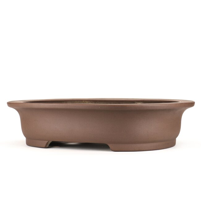 Oval unglazed bonsai pot by Kisen - 520 x 410 x 120 mm