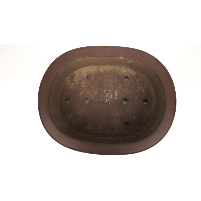 Pot à bonsaï ovale non émaillé de Kisen - 520 x 410 x 120 mm