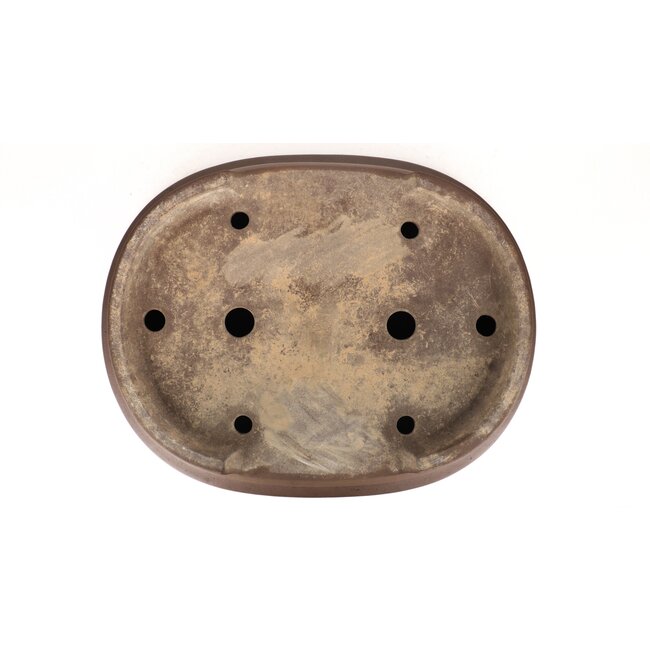 Oval unglazed bonsai pot by Kisen - 520 x 410 x 120 mm