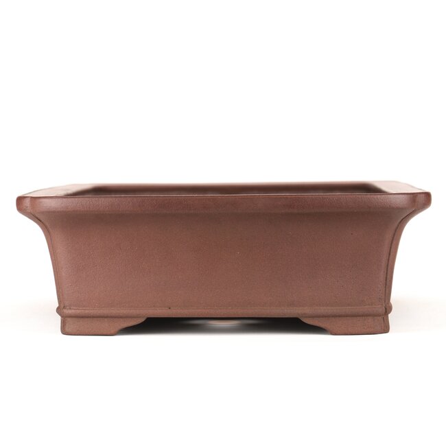 Rechthoekige ongeglazuurde bonsaipot van Ikkodo - 465 x 370 x 120 mm