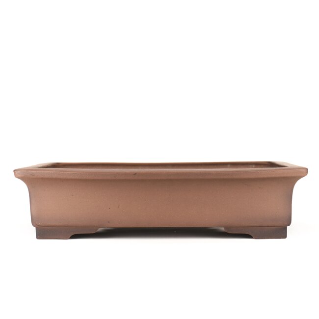 Rectangular unglazed bonsai pot by Sanpo - 470 x 365 x 110 mm