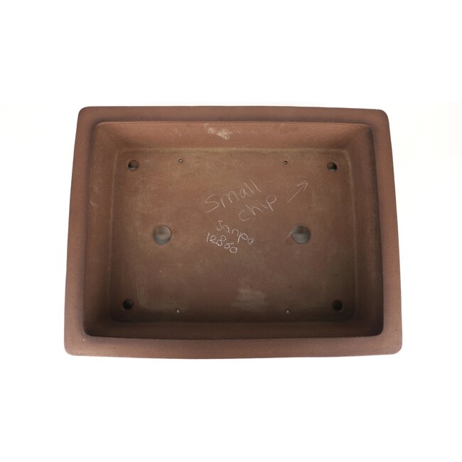 Rectangular unglazed bonsai pot by Sanpo - 470 x 365 x 110 mm