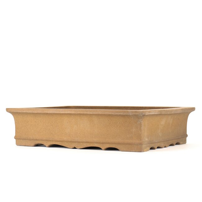 Rectangular unglazed bonsai pot by Zenigo - 390 x 290 x 90 mm