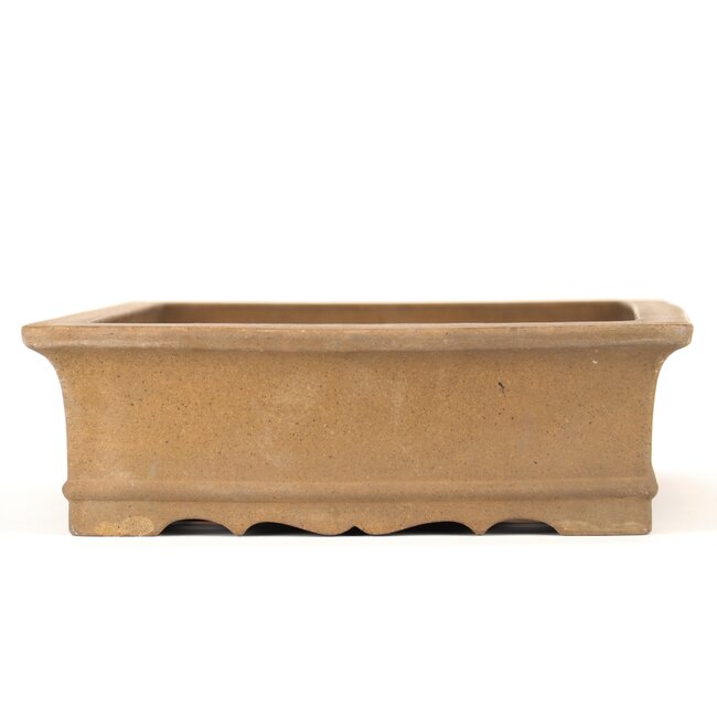 Rectangular unglazed bonsai pot by Zenigo - 390 x 290 x 90 mm