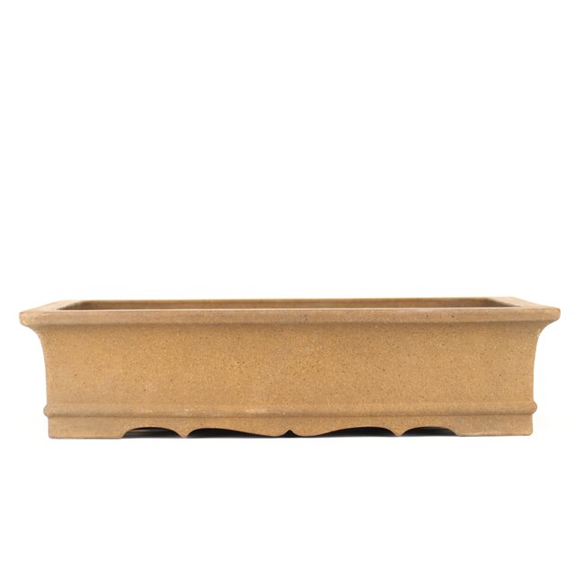 Rectangular unglazed bonsai pot by Zenigo - 390 x 290 x 90 mm