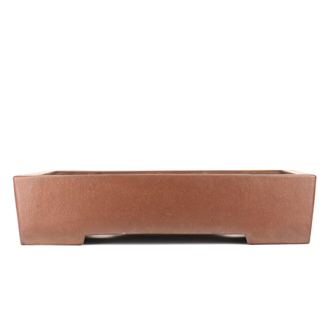 Rectangular unglazed bonsai pot by Seisho - 435 x 320 x 100 mm