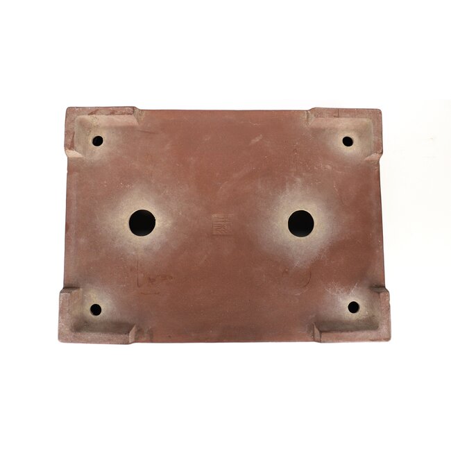 Rechthoekige ongeglazuurde bonsaipot van Seisho - 435 x 320 x 100 mm