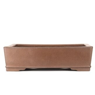 Kizan 380 mm rectangular unglazed bonsai pot by Kizan, Tokoname, Japan