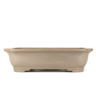 Keizan 405 mm rectangular unglazed bonsai pot by Keizan, Tokoname, Japan