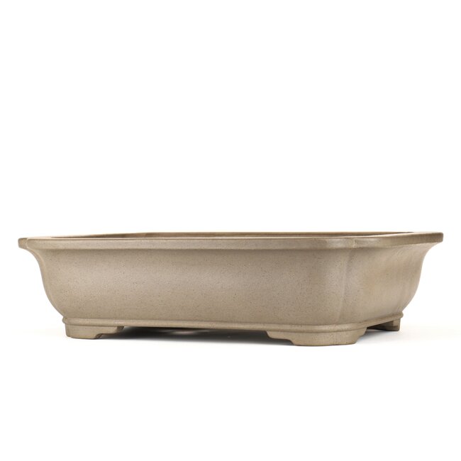 Rectangular unglazed bonsai pot by Keizan - 405 x 315 x 105 mm