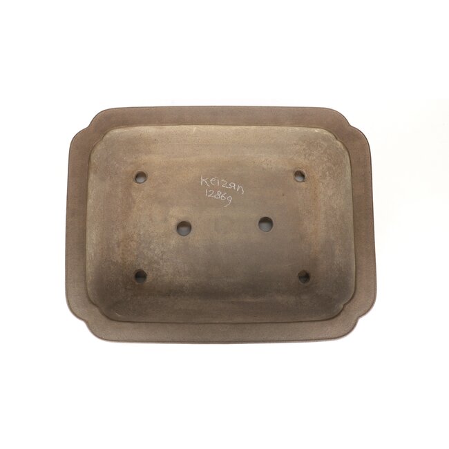 Maceta de bonsai rectangular sin esmaltar de Keizan - 405 x 315 x 105 mm