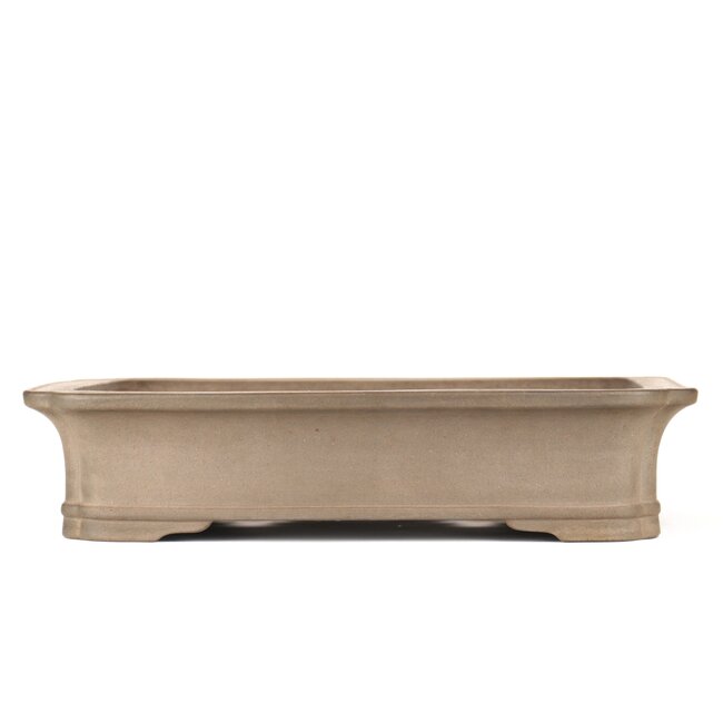 Rectangular unglazed bonsai pot by Keizan - 415 x 305 x 90 mm