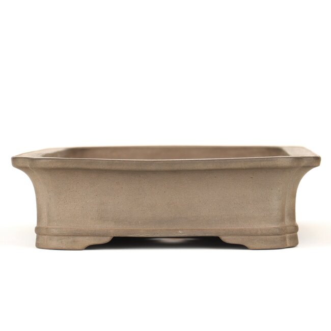 Maceta de bonsai rectangular sin esmaltar de Keizan - 415 x 305 x 90 mm