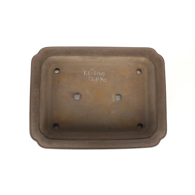 Rectangular unglazed bonsai pot by Keizan - 415 x 305 x 90 mm